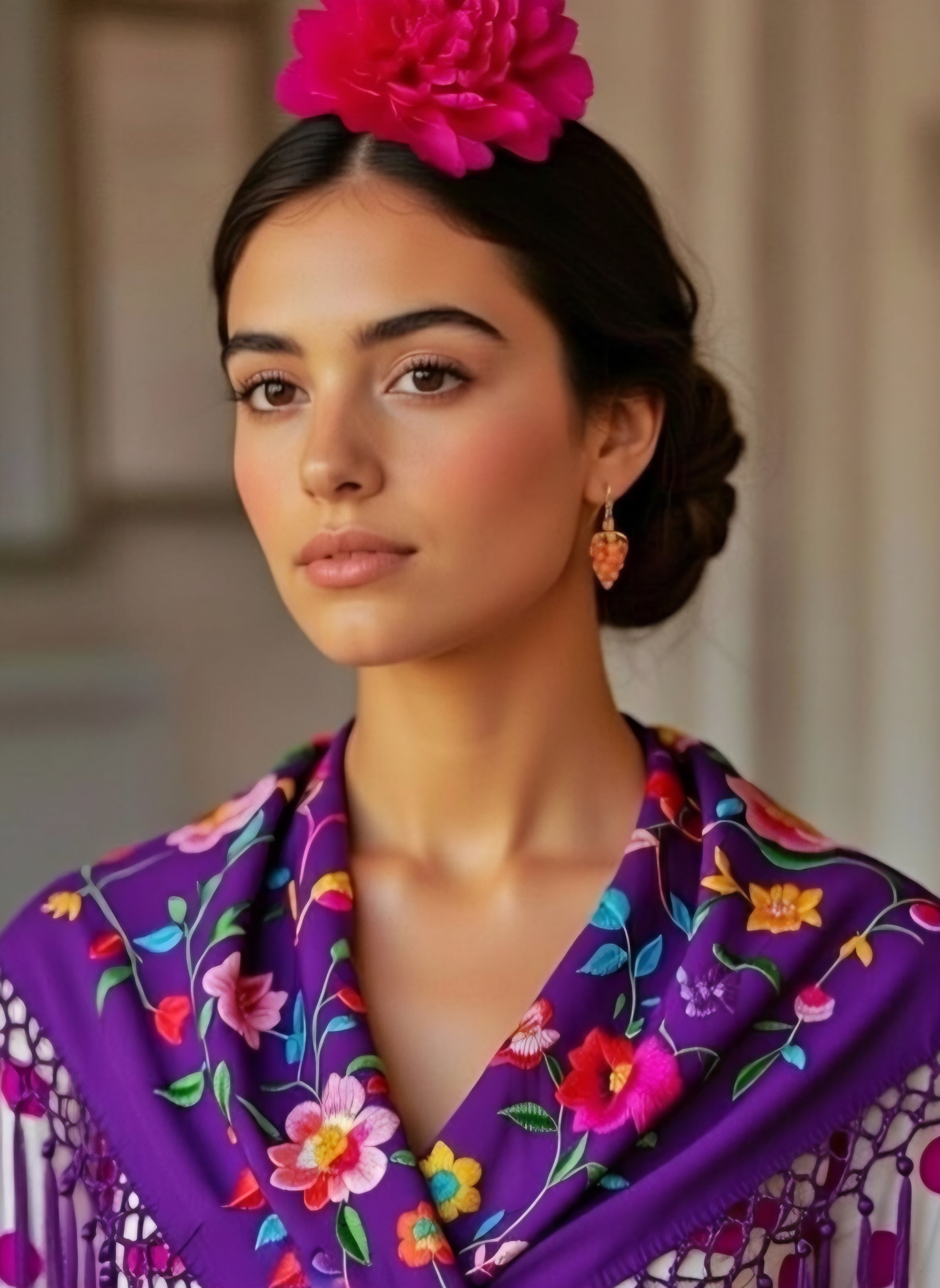 Pendientes RACIMO CORAL NARANJA