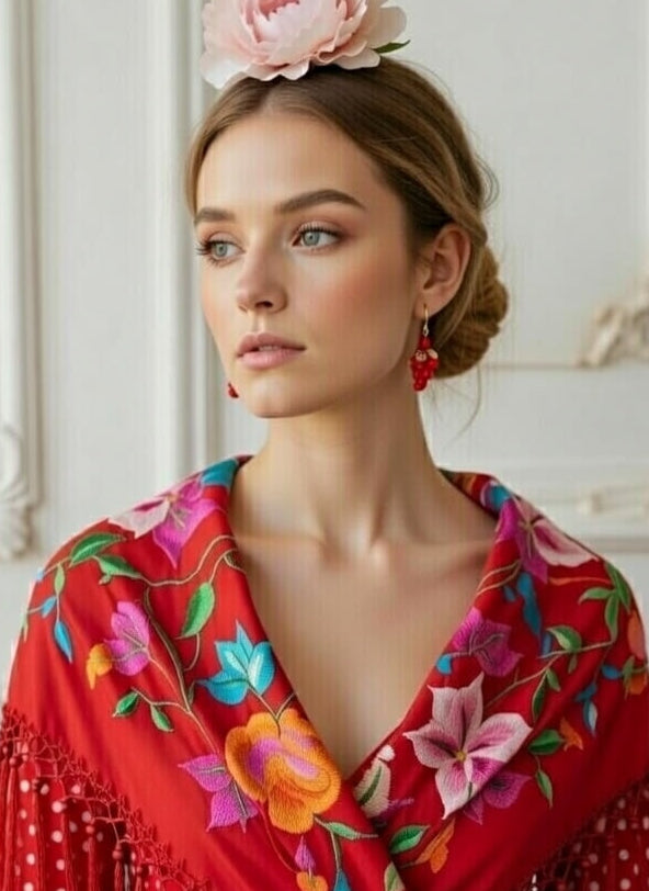 Pendientes RACIMO CORAL ROJO